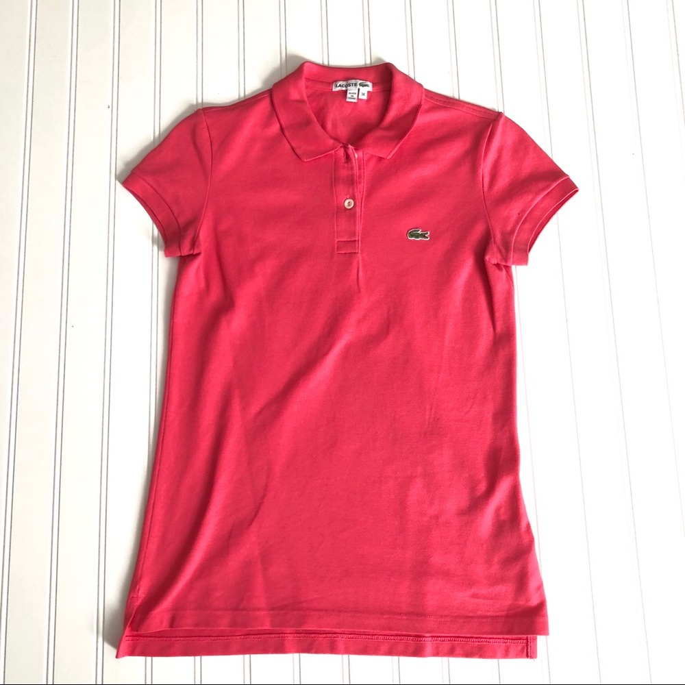 Lacoste Dark Watermelon Pink Polo Shirt, Size 34